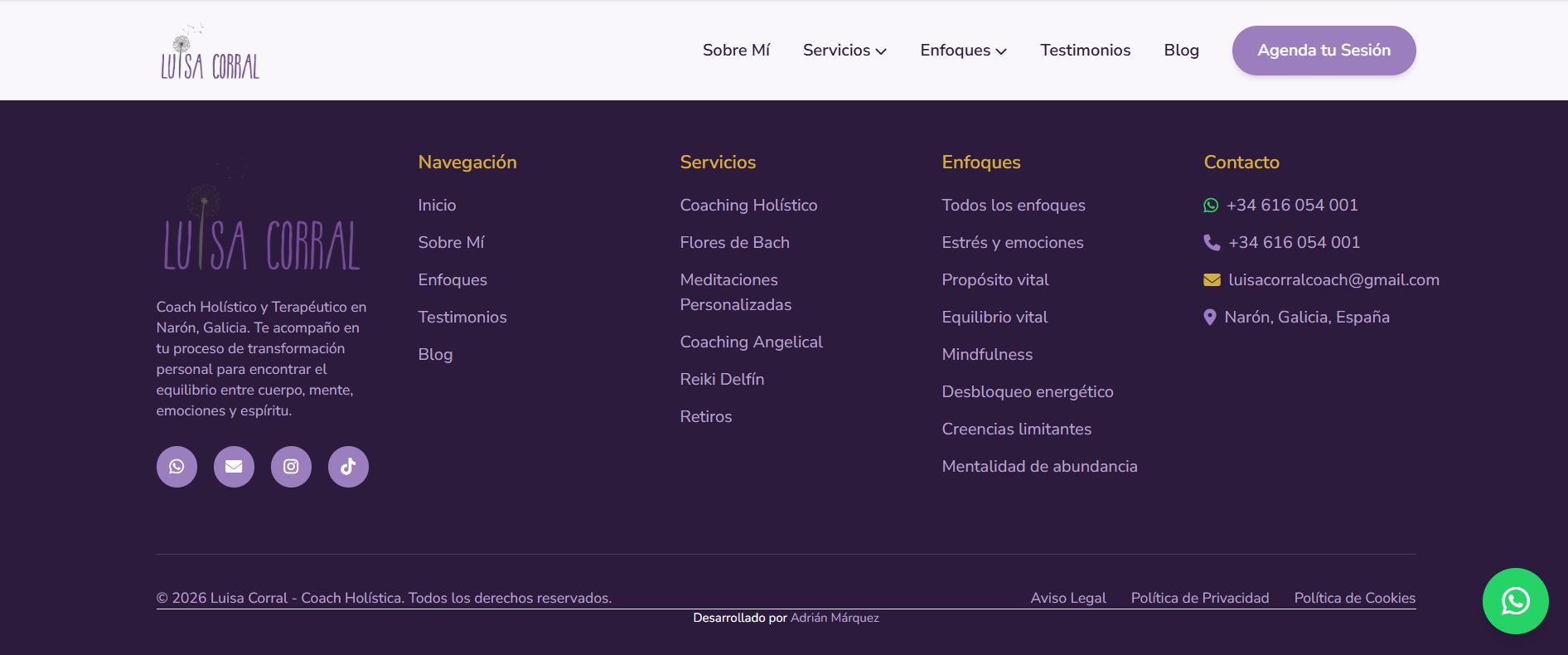 Web completa de Luisa Corral Coach